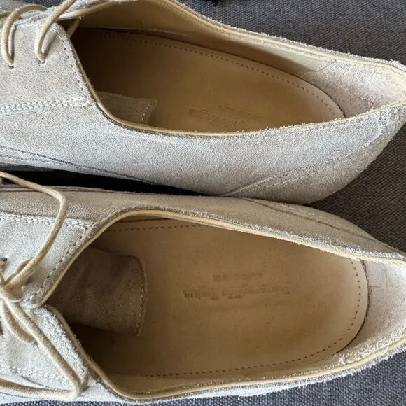 Ermenegildo Zegna Sport Men’s Suede Oxford Shoes Beige Sz 11 US Made in Italy
