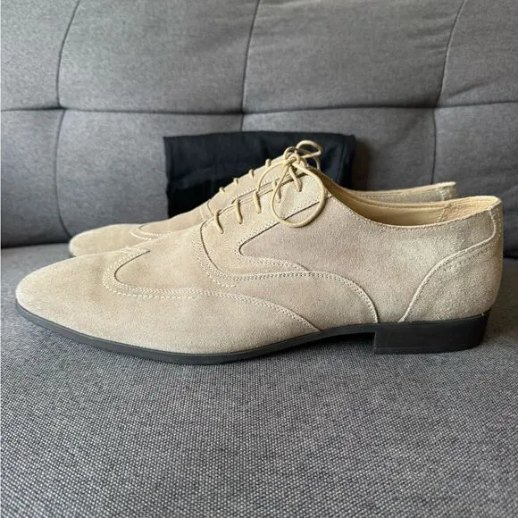 Ermenegildo Zegna Sport Men’s Suede Oxford Shoes Beige Sz 11 US Made in Italy