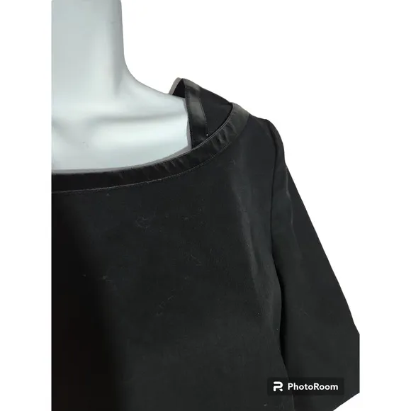 Escada Faux Patent Trim Black Dress 36