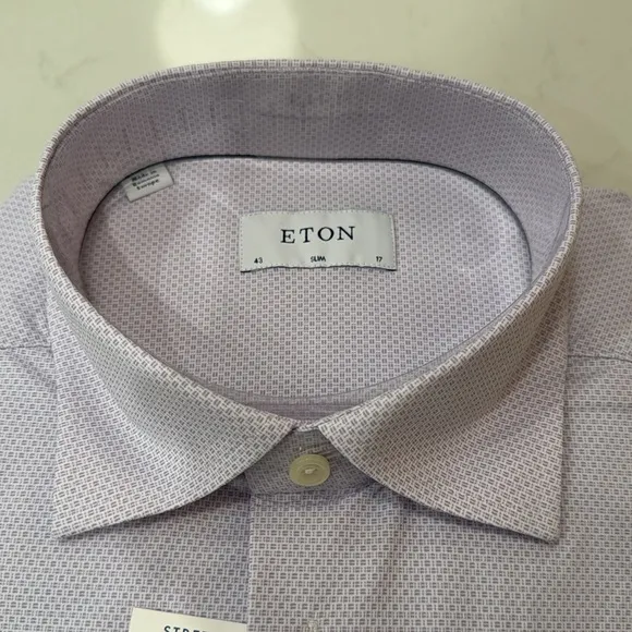 ETON Men's Purple Dress Shirt Slim Fit Size 17