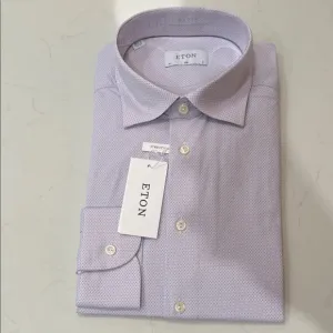 ETON Men's Purple Dress Shirt Slim Fit Size 17