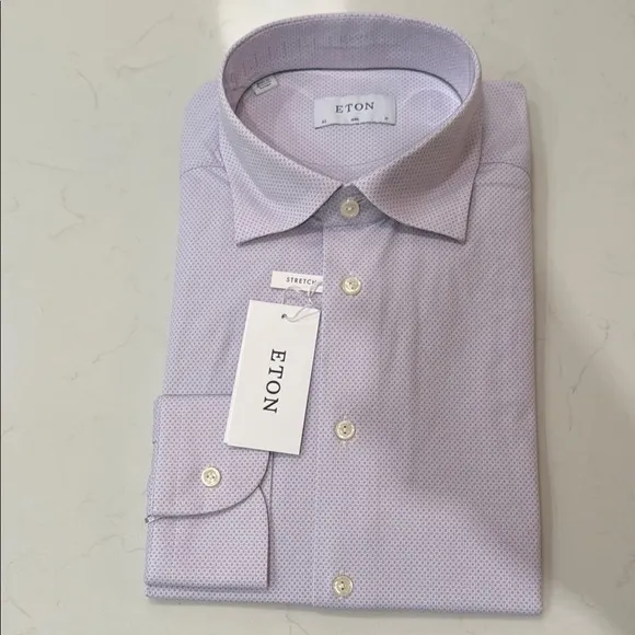 ETON Men's Purple Dress Shirt Slim Fit Size 17