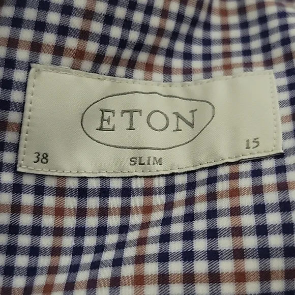 Eton Slim Fit Check Dress Shirt - Men's