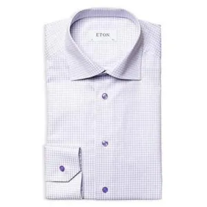 Eton Slim Fit Check Stretch Dress Shirt 16 Slim