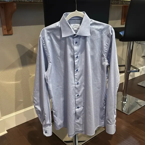 Eton Slim Fit Fine Cotton Twill Dress Shirt