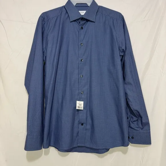 Eton Slim Fit Houndstooth Dress Shirt size 44