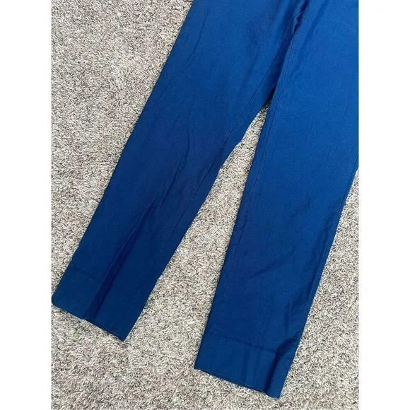 etro made in italy 46 men’s slim fit wool/cotton blue pants 30x30 flat front