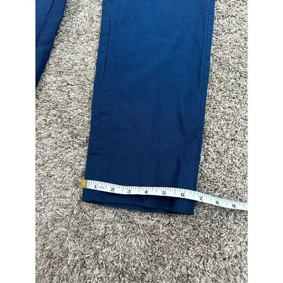 etro made in italy 46 men’s slim fit wool/cotton blue pants 30x30 flat front