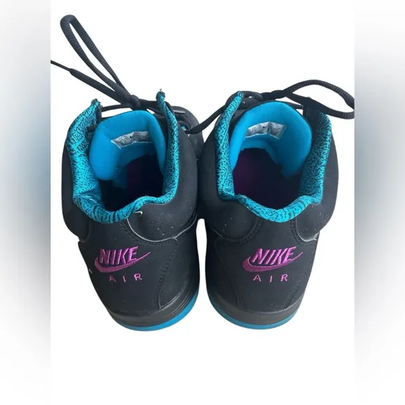 EUC Men’s Nike Air Flight Lite Mid Black Cyber Teal Size 12
