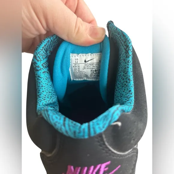 EUC Men’s Nike Air Flight Lite Mid Black Cyber Teal Size 12