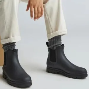 Everlane Black The Rain Boot Ankle Waterproof Chelsea Casual Shoes Size 10