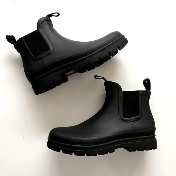 Everlane Black The Rain Boot Ankle Waterproof Chelsea Casual Shoes Size 10