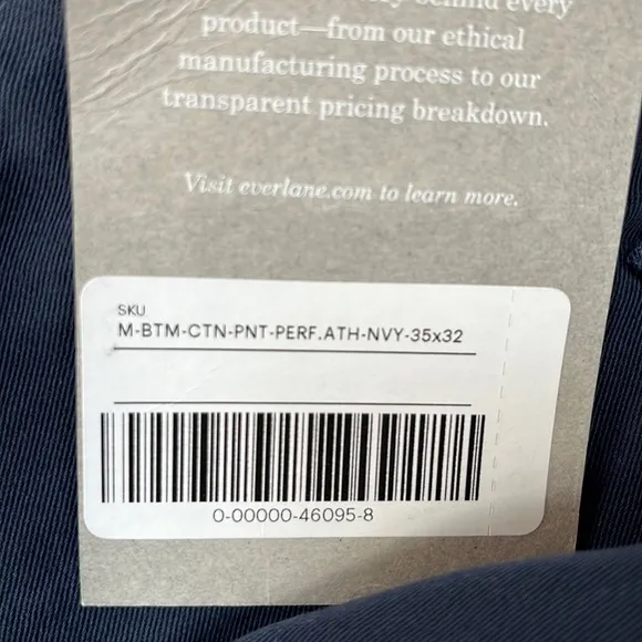Everlane The Performance Chino Slim Fit Uniform Pants  Size 35x32