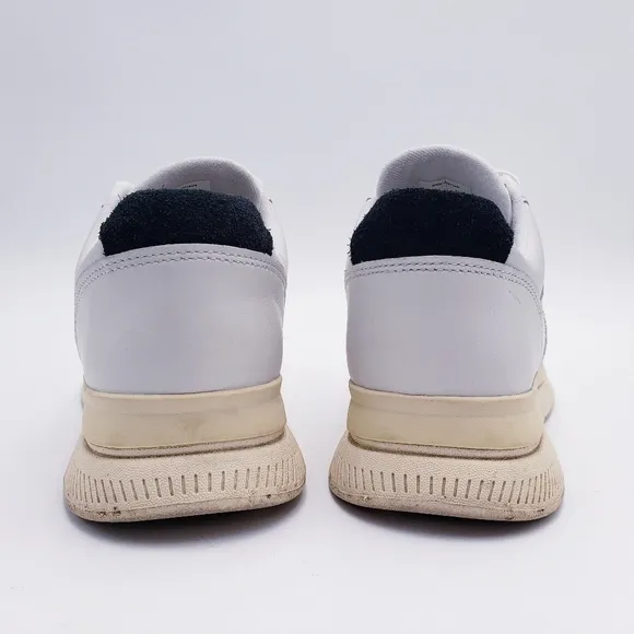 Everlane The Trainer Sneakers White Grey Leather Low Top Lace Up Women's Size 8