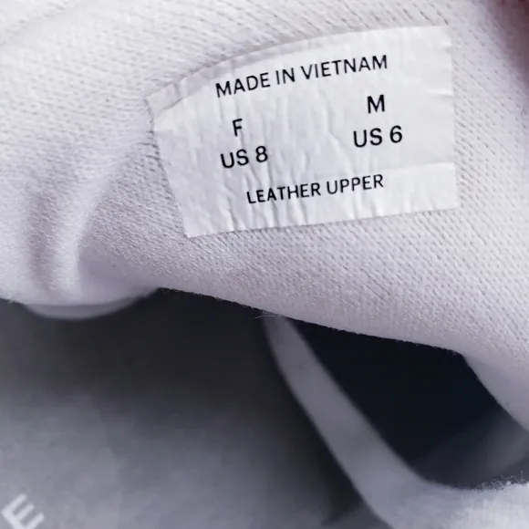 Everlane The Trainer Sneakers White Grey Leather Low Top Lace Up Women's Size 8