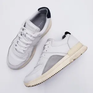 Everlane The Trainer Sneakers White Grey Leather Low Top Lace Up Women's Size 8