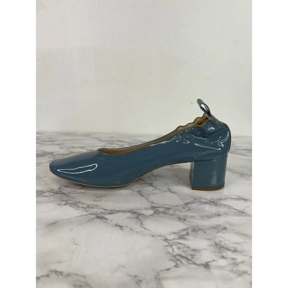 Everlane Women's The Italian Patent Leather Blue Heel Size 8.5
