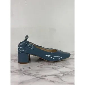 Everlane Women's The Italian Patent Leather Blue Heel Size 8.5