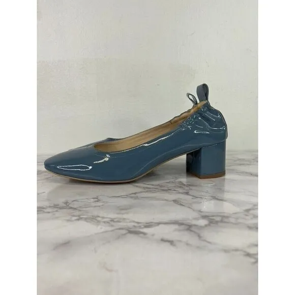 Everlane Women's The Italian Patent Leather Blue Heel Size 8.5