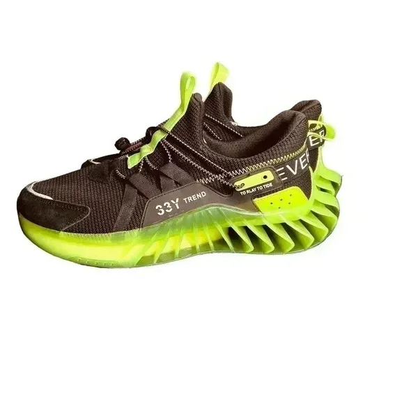 Every One Men’s Blade Running Shoes - Black &amp; Green, Size 10.5