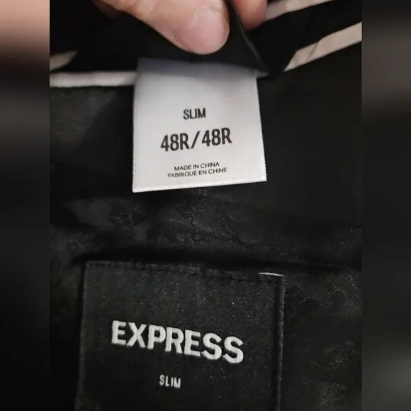 EXPRESS Black velvet tuxedo blazer slim fit. Size 48R