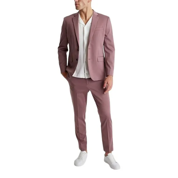 Express Mens Dress Pants 30x30 Extra Slim Dusty Red Stretch Cotton Blend