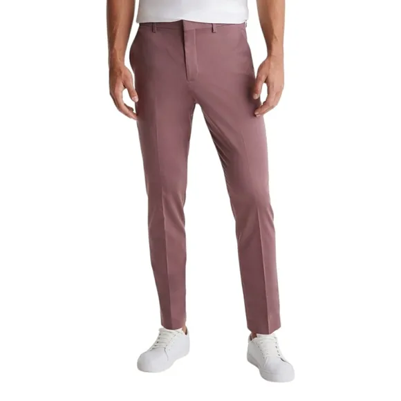 Express Mens Dress Pants 30x30 Extra Slim Dusty Red Stretch Cotton Blend