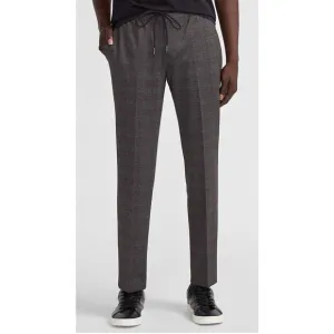 Express Mens Extra Slim Brown Plaid Luxe Comfort Soft Drawstring Dress Pant XL