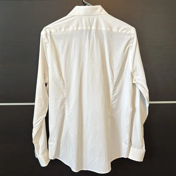 Express Men's Extra Slim Fit Long Sleeve Dress Shirt in White