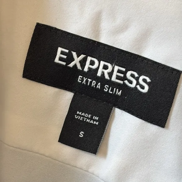 Express Men's Extra Slim Fit Long Sleeve Dress Shirt in White
