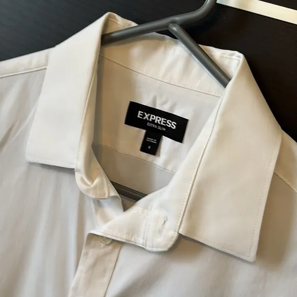 Express Men's Extra Slim Fit Long Sleeve Dress Shirt in White