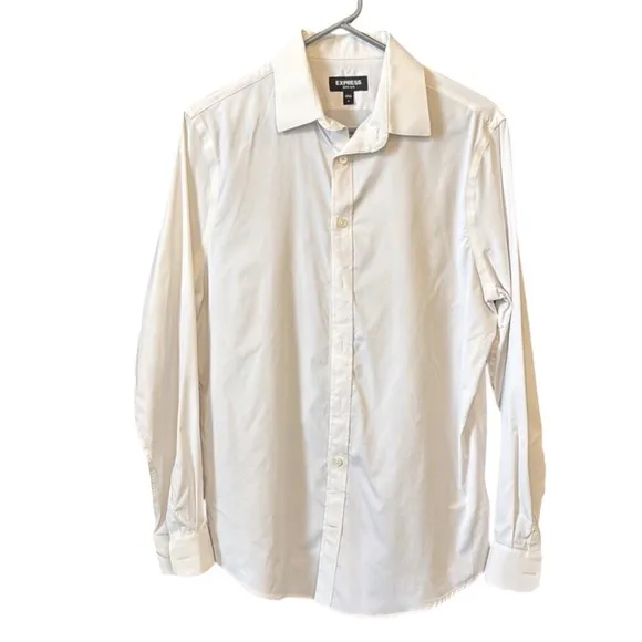 Express Men's Extra Slim Fit Long Sleeve Dress Shirt in White