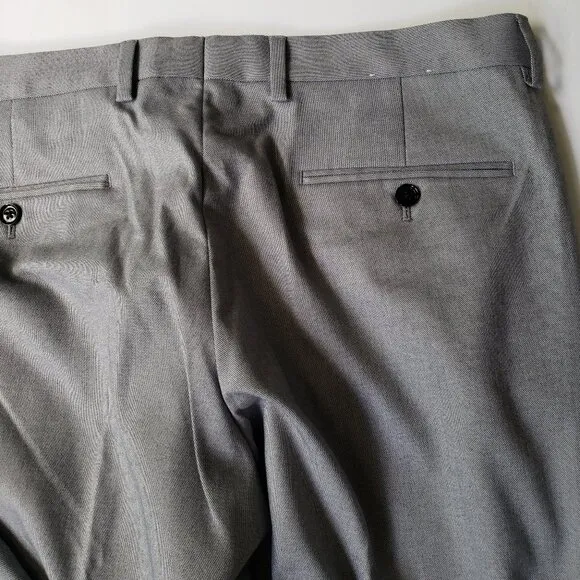 EXPRESS Slim Textured Cotton Blend Gray Dress Suit Pants