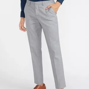 EXPRESS Slim Textured Cotton Blend Gray Dress Suit Pants