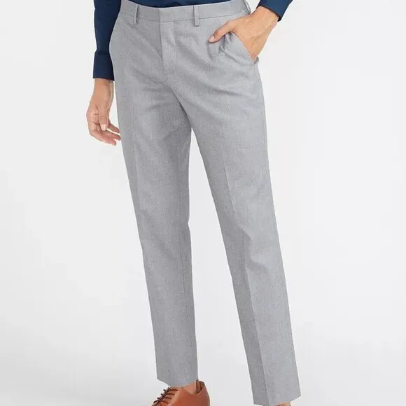 EXPRESS Slim Textured Cotton Blend Gray Dress Suit Pants