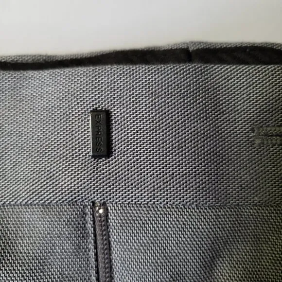EXPRESS Slim Textured Cotton Blend Gray Dress Suit Pants