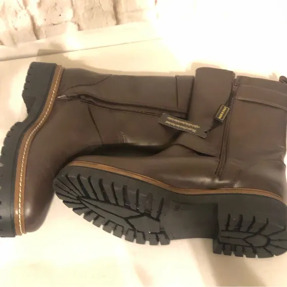 Fabianelli Made In Italy Leather Mid Lug Brown Booties Boots Size 9 /EU 40