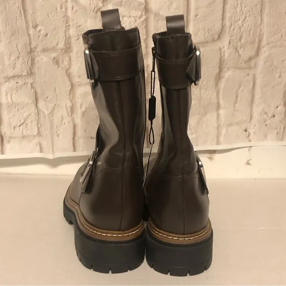 Fabianelli Made In Italy Leather Mid Lug Brown Booties Boots Size 9 /EU 40