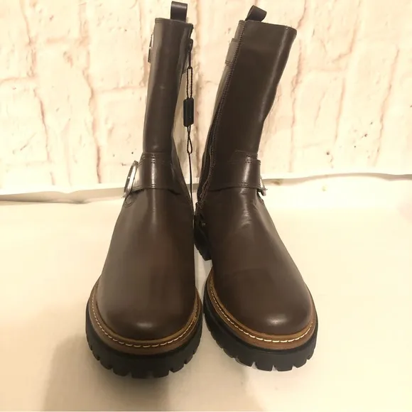 Fabianelli Made In Italy Leather Mid Lug Brown Booties Boots Size 9 /EU 40