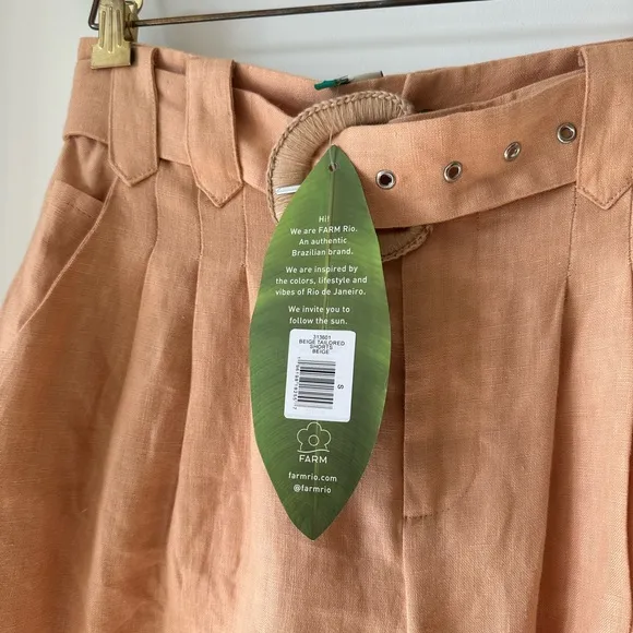 Farm Rio Beige Tailored Shorts