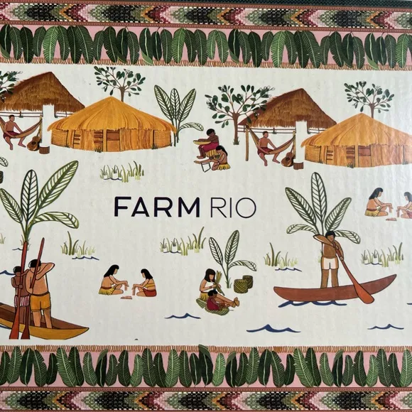 FARM Rio Brazil Scarf Prints Chunky Lug Shoes Puffy Sandals 7 8 9 11 New Box