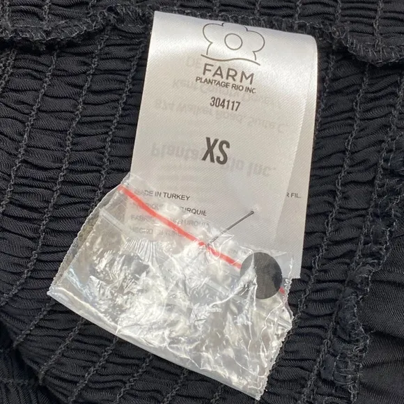 FARM RIO Heart Neckline Mini Dress in Black Size XS -NWT