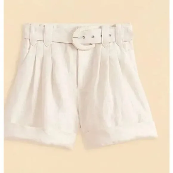 Farm Rio Tailored Pleated Linen Shorts Size Medium