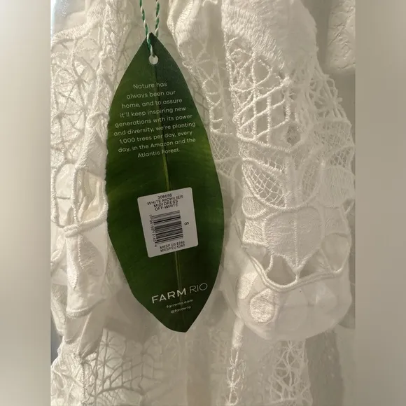 FARM RIO White Richelieu Midi Dress