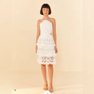 FARM RIO White Richelieu Midi Dress