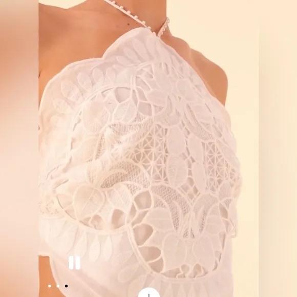 FARM RIO White Richelieu Midi Dress