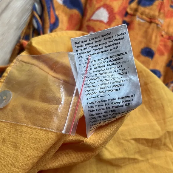 FARM RIO Yellow Pineapple Flowers Mini Dress, SIZE SMALL 0835