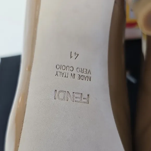 Fendi Women's Tan Patent Leather Pumps