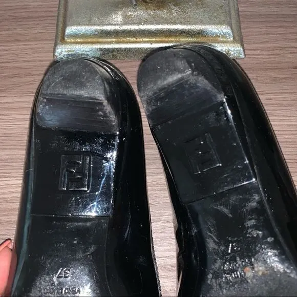 Fendi buckle shoes patent leather
