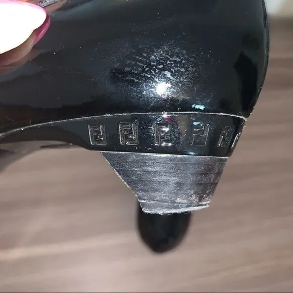 Fendi buckle shoes patent leather